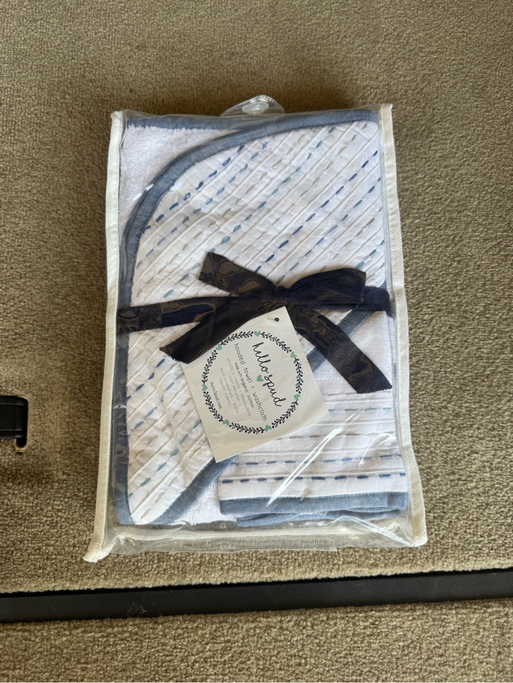 Hello Spud Baby Hooded Towel and Washcloth Set